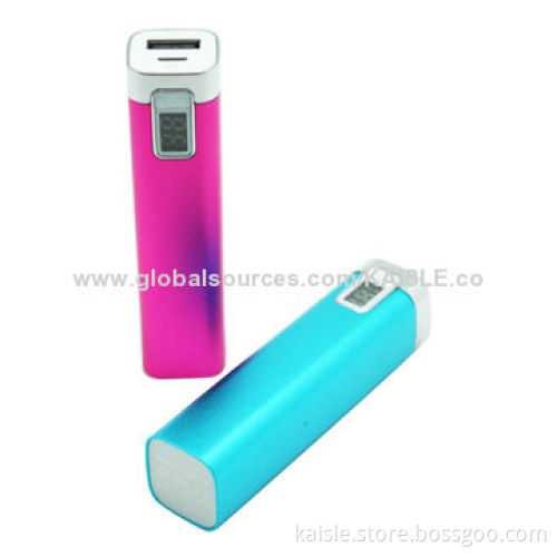 Power Banks with 2,600mAh Capacity, 18,650 Battery, Short-circuit Protection